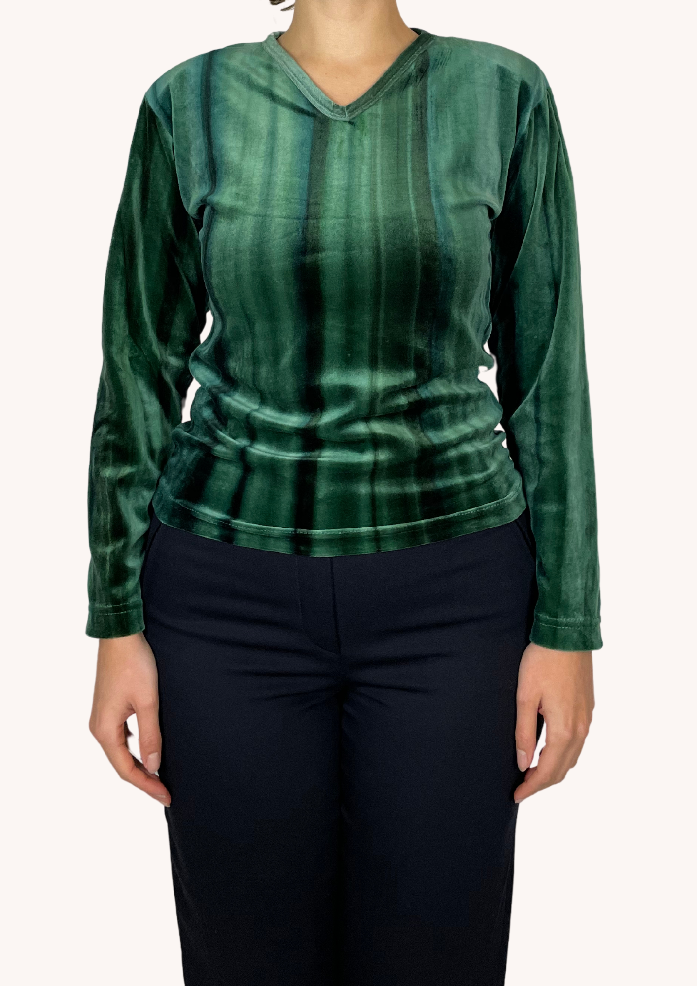 Green ombre velvet top