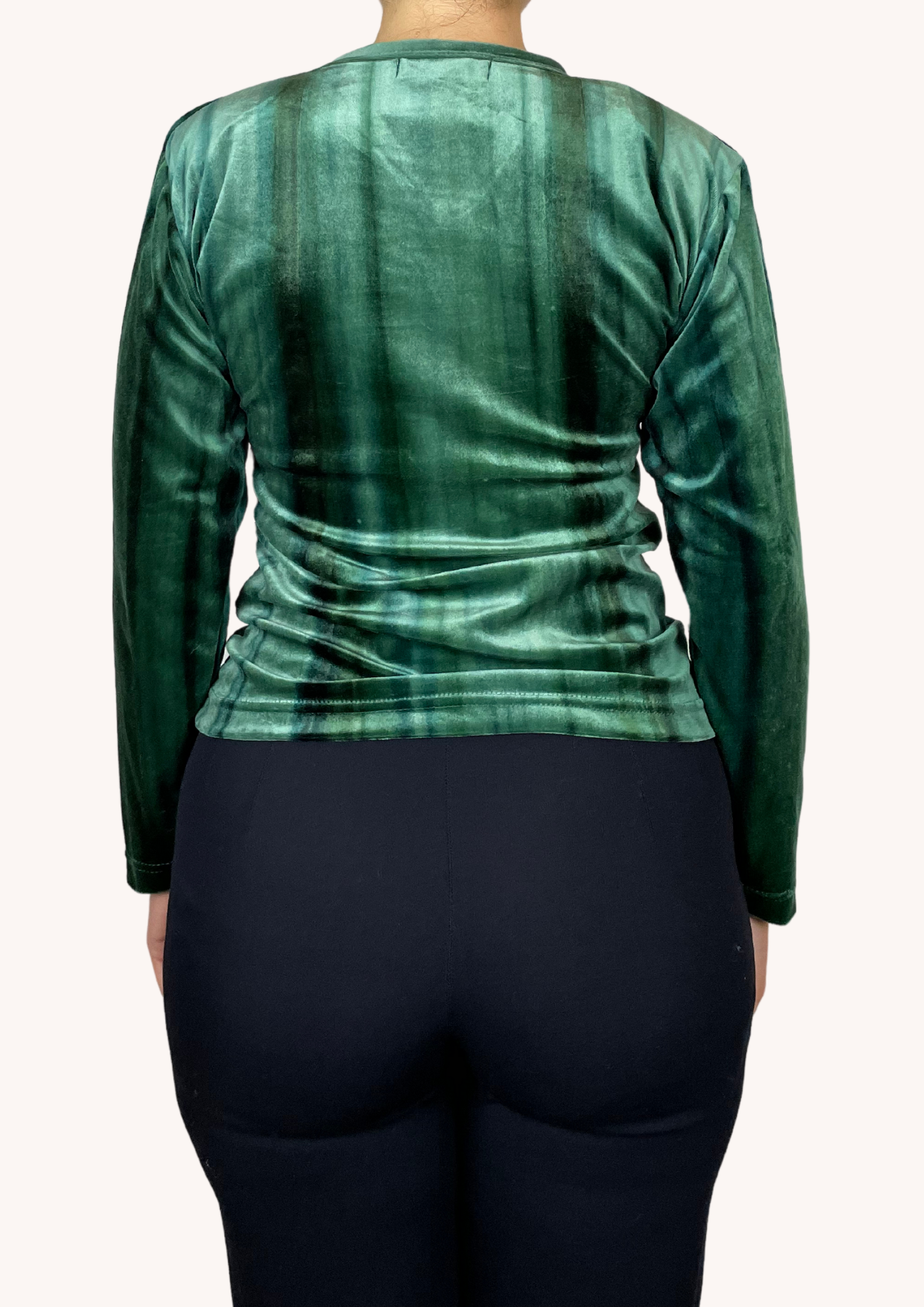 Green ombre velvet top